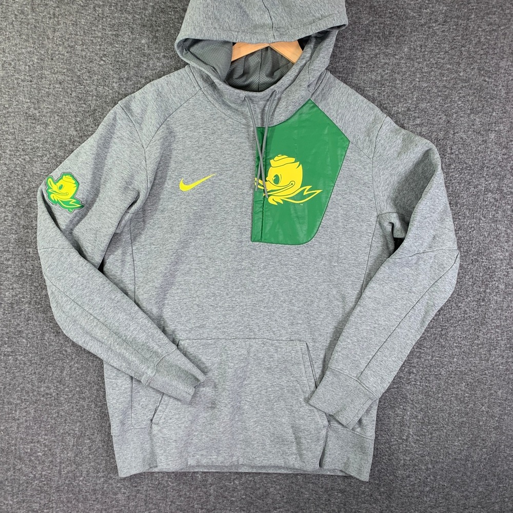 Nike Oregon Ducks Hoodie Men Large Gray Pullover Performance Sports
